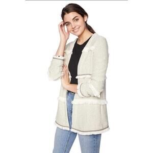 Cozy BOHO Casual Jack By BB Dakota Open Cardigan Size Small Fringe Tassel Aztec